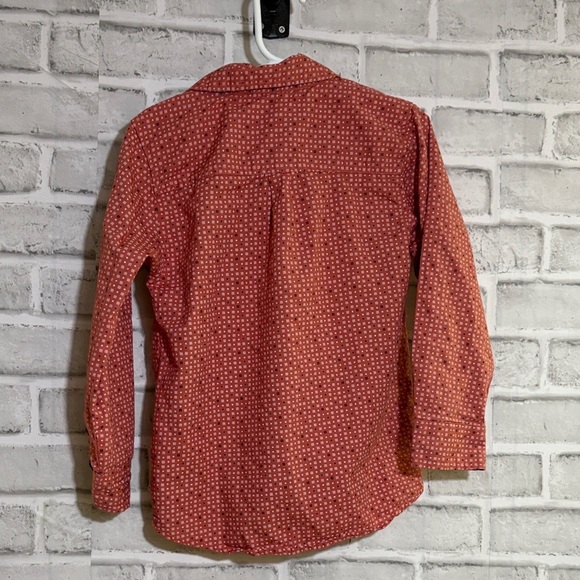 Ben Sherman boys Brick Red Patterned Button Down long sleeve dress shirt size 5 - Picture 7 of 7